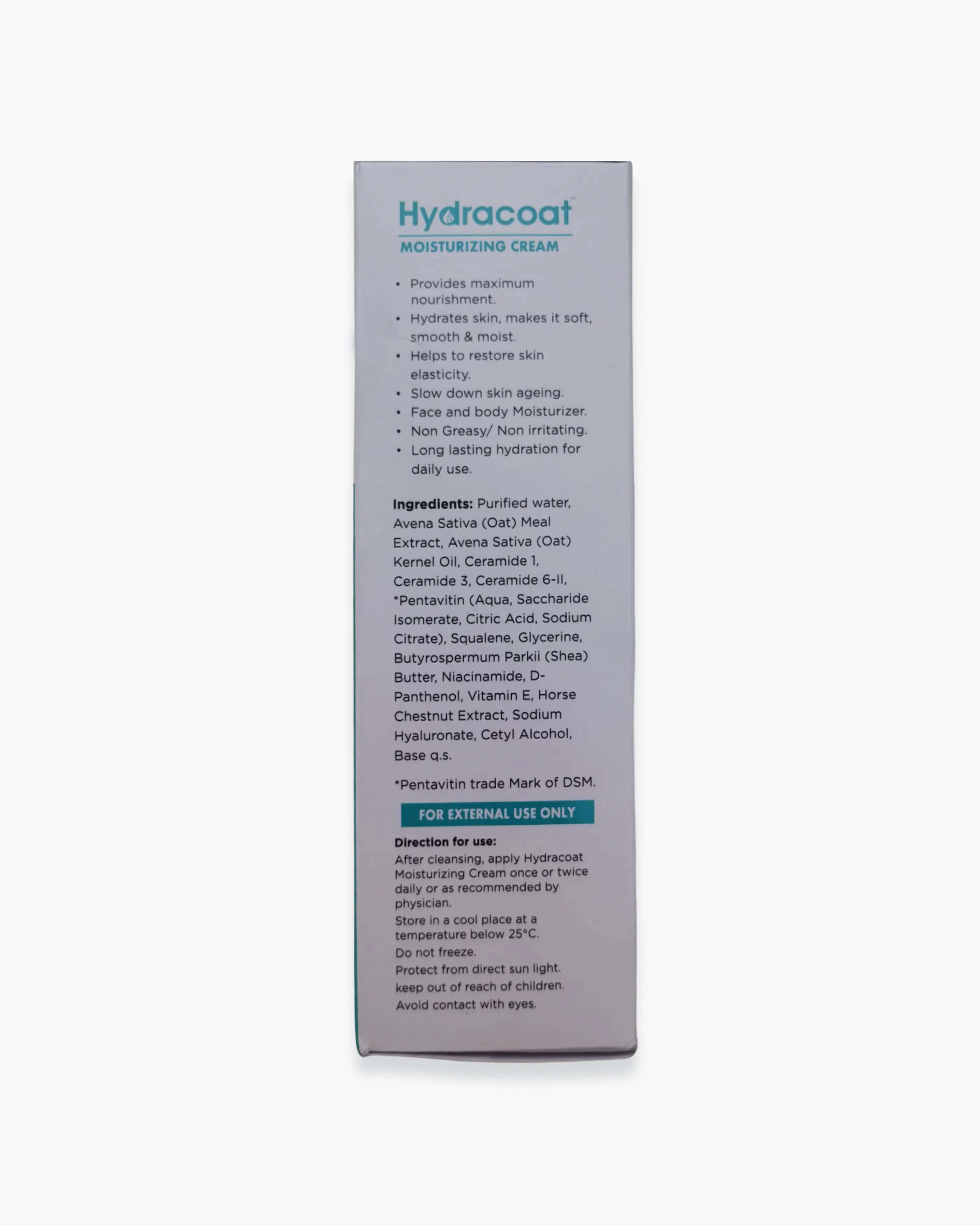 Hydracoat Moisturizing Cream Front With All